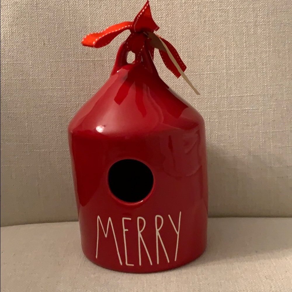 Rae Dunn red MERRY birdhouse